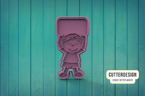 garçon portant enfant signe biscuit coupeur biscuits gâteau décoration fille bébé 3d print model - Mito3D