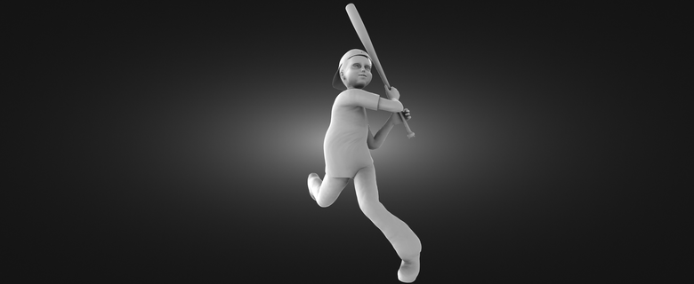 oğlan ağrısız yarasa spor top Kadın oyuncu beyzbol ev hediye oyuncak heykelcik oyun dekor heykel büst adam tasarım iç Sanat atlet sporcu 3d print model - Mito3D
