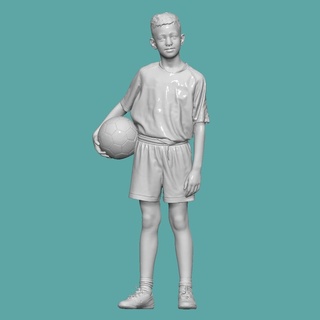 Junge Fußball Ball Charakter Diorama Druckguss 1 64 Körper 32 Attrappe Lehrmodell Simulation Miniatur Miniaturen Figuren 3d print model - Mito3D
