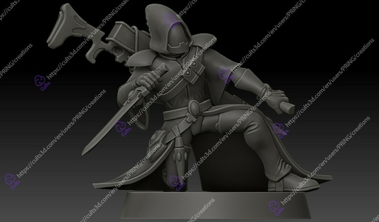 escoteiros Horror tampo mesa xenos exército vírus herói casaco atirador elite assassino duende Guerreiro 3d print model - Mito3D