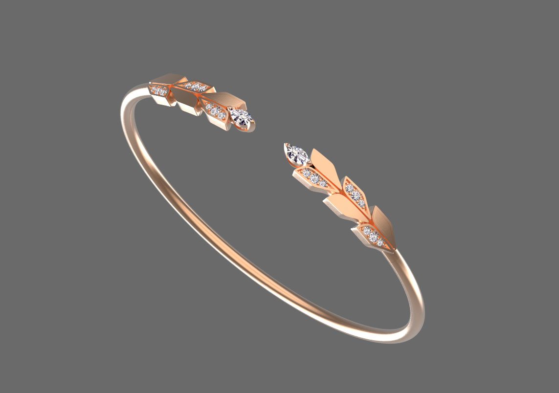 bracelet tiffany gold ring pendant link chain 3D print model - Mito3D
