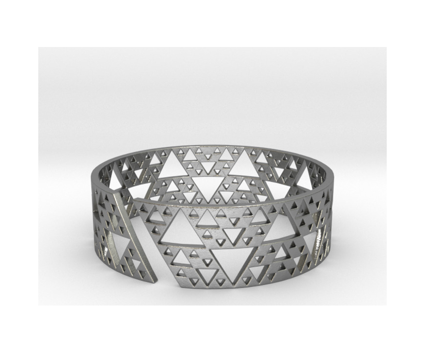 bracelet fractal sierpinski gasket triangle 3D print model - Mito3D