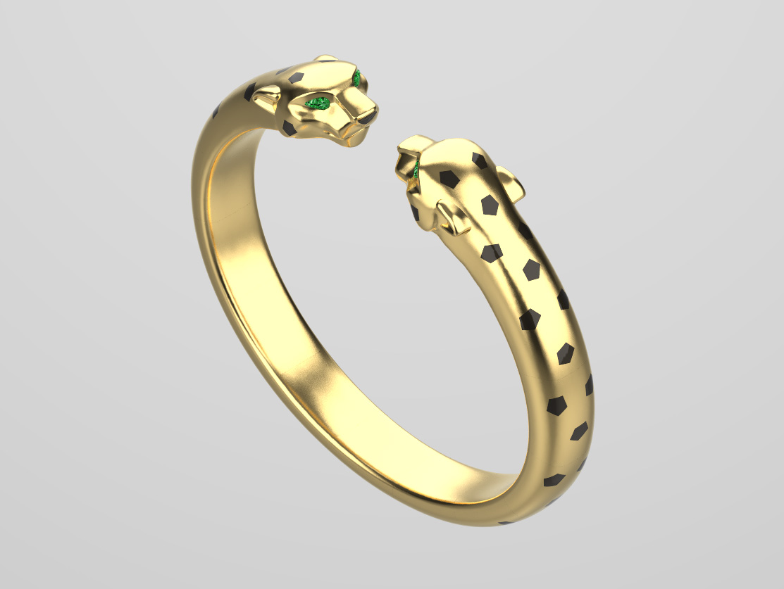 bracelet panther pantera panthera panter ring pendant earrings 3D print model - Mito3D