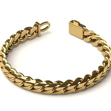 bracelet 09 jewelry jewellery silver gold 3dprint fashion printable jewel chain bangle cuban 3d print model - Mito3D