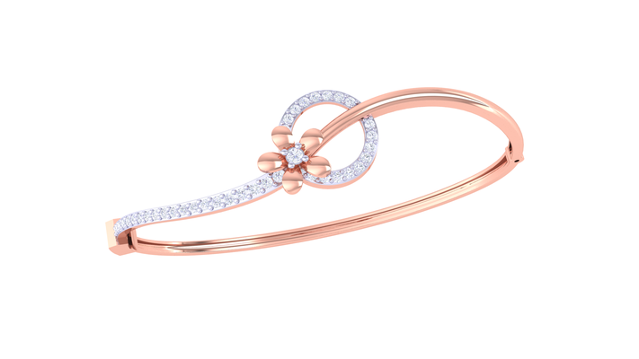 pulsera 186 oro rosa diamantes joyas pulseraamor encanto corazon amor compromiso solitaria joya joyería braslate plata 3d print model - Mito3D