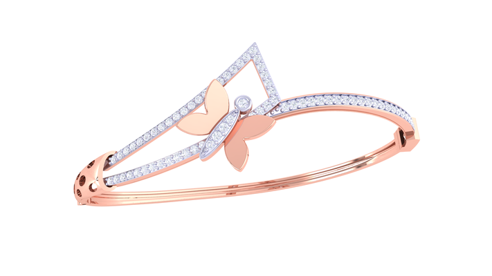 braccialetto 187 in oro rosa diamanti gioielleria fascino cuore lovejewelry engagement solitario gioiello brasato argento 3d print model - Mito3D