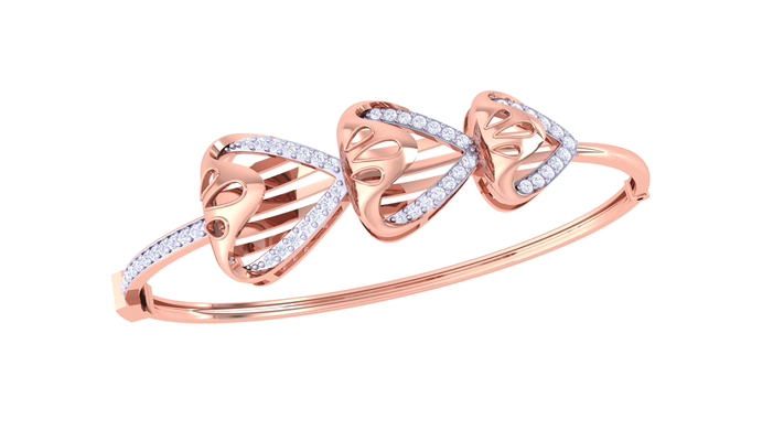 pulsera 190 oro rosa diamantes joyas pulseraamor encanto corazon amor compromiso solitaria joya joyería braslate plata 3d print model - Mito3D