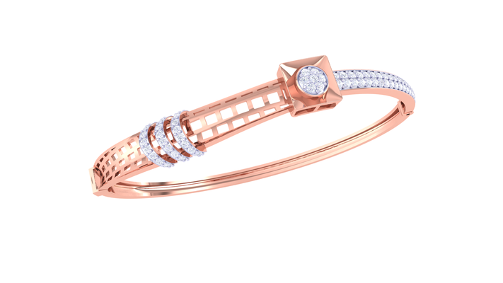 braccialetto 193 in oro rosa diamanti gioielleria fascino cuore lovejewelry engagement solitario gioiello brasato argento 3d print model - Mito3D