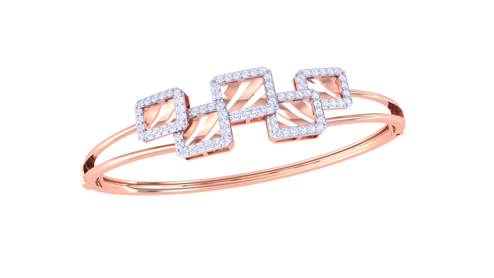 braccialetto 194 in oro rosa diamanti gioielleria fascino cuore lovejewelry engagement solitario gioiello brasato argento 3d print model - Mito3D