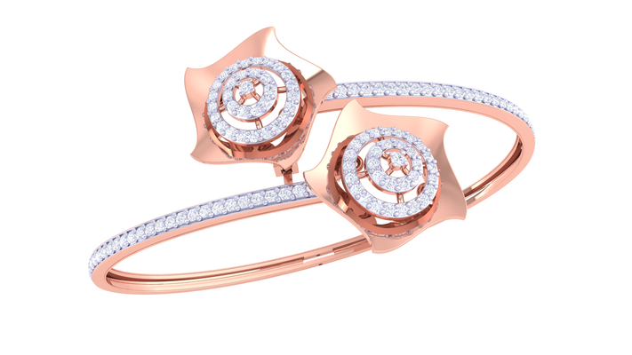 bracelet 198 or rose diamant bijoux braceletlove charme coeur 39 amour engagementbling solitairebracelet bijou braslate argent diamants 3d print model - Mito3D