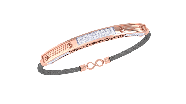 braccialetto 205 in oro rosa diamanti gioielleria fascino cuore lovejewelry engagement solitario gioiello brasato argento 3d print model - Mito3D