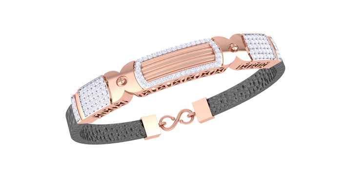 braccialetto 206 in oro rosa diamanti gioielleria fascino cuore lovejewelry engagement solitario gioiello brasato argento 3d print model - Mito3D