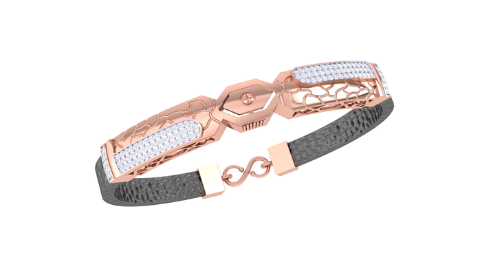braccialetto 207 in oro rosa diamanti gioielleria fascino cuore lovejewelry engagement solitario gioiello brasato argento 3d print model - Mito3D