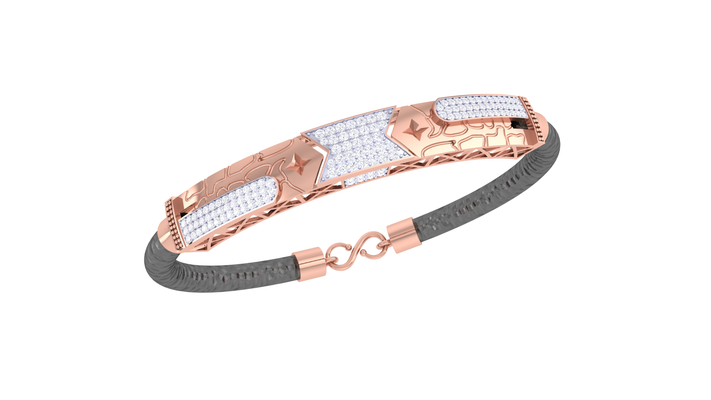 braccialetto 209 in oro rosa diamanti gioielleria fascino cuore lovejewelry engagement solitario gioiello brasato argento 3d print model - Mito3D