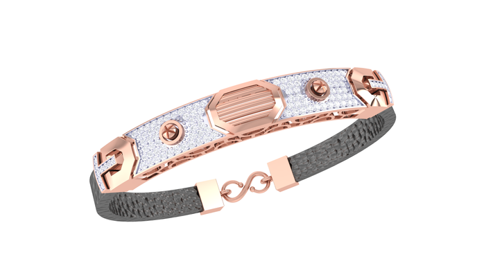 pulsera 216 oro rosa diamantes joyas pulseraamor encanto corazon amor compromiso solitaria joya joyería braslate plata 3d print model - Mito3D