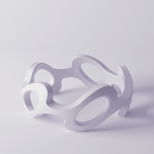 bracciale 5a moda la geometria sacra il design greco simmetrica simmetria ellenica dinamico cinque astratto fluido art gioielli braccialetto 3D print model - Mito3D