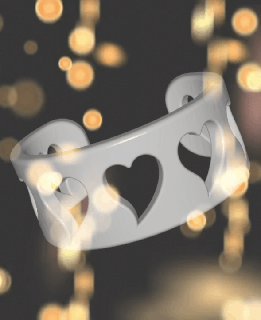 bracelet hearts jewelry forwoman decoration heart 3d print model - Mito3D