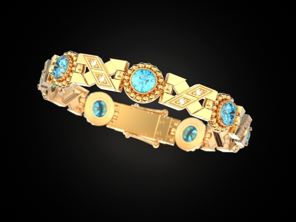 braccialetto serratura scatola 2 collegamento donna autentico eccezionale cad classico gioielleria Stampa 3dprinted stampabile design gioiello d'oro stampa oro prototipazione argento 3D print model - Mito3D