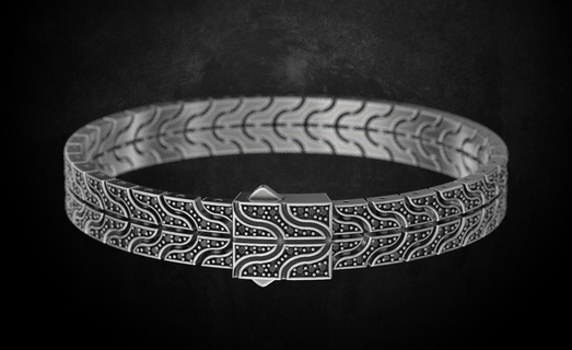 bracelet Hommes longueur pierres confortable fermer clé 156 3dprinted conception mode or d'or bijou bijoux impression imprimable prototypage argent 3d print model - Mito3D
