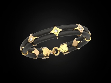 bracelet caoutchouc 2 bijoux impression 3dprinted imprimable conception bijou d'or mode or prototypage argent femme bracelets 3d print model - Mito3D