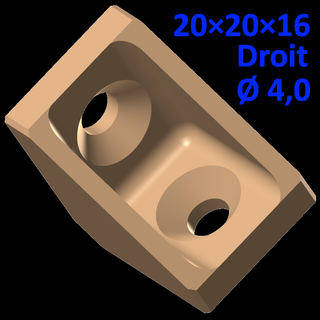 bracket 20 16 straight braces screws 40 mm square chair reinforcement reinforcements angle angles 3d print model - Mito3D
