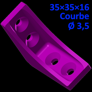 Halterung 35 16 gebogen Hosenträger Schrauben mm Quadrat Stuhl Verstärkung Winkel 3d print model - Mito3D