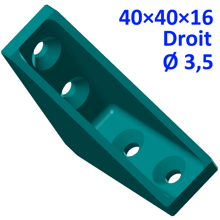 bracket 40 16 straight braces screws 35 mm square chair reinforcement reinforcements angle angles 3D print model - Mito3D
