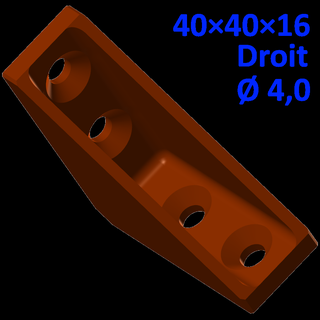 soporte 40 16 Derecho tirantes empulgueras mm cuadrado silla reforzamiento refuerzos ángulo anglos 3d print model - Mito3D