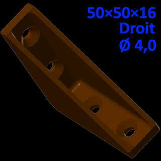 soporte 50 16 Derecho tirantes empulgueras 40 mm cuadrado silla reforzamiento refuerzos ángulo anglos 3d print model - Mito3D