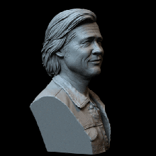 brad kez hollywood 'üzerine pitt sanat bradpitt bir zamanlar üzerine karakter film büstü portre benzerlik 3d heykel yüksek detay sidnaique 3d print model - Mito3D