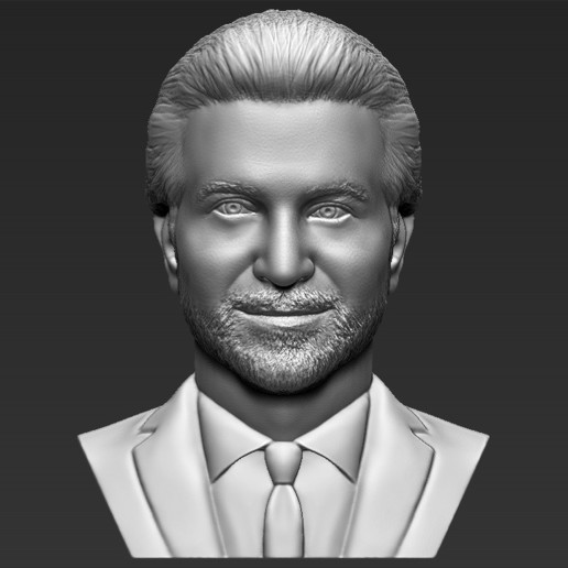 bradley cooper 3d baskı hazır stl n biçimleri baskın sanat aktör brad pitt di caprio niro pacino jennifer lawrence Oscar hollywood ünlü film brando 3D print model - Mito3D