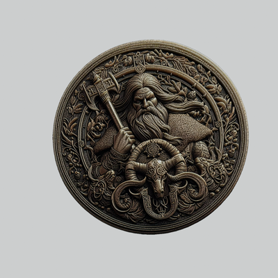 bragui nórdico mitología dios medallón arte thor odin colgante pendiente 3d print model - Mito3D