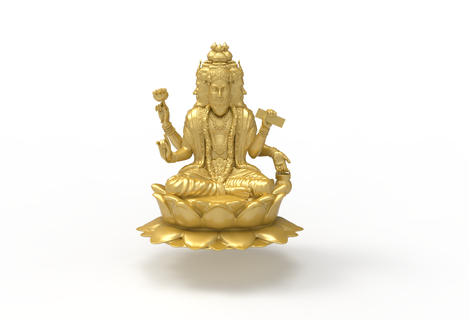 brahma 3d file stl god cad indian jewelry character vishnu pendant statue 3d print model - Mito3D