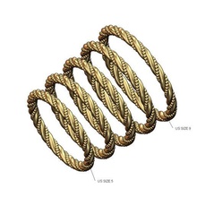 braided bead motif stacker band sizes 5to9 3d print model jewelry ring printable gold rope wire vintag stackable twisted 3d print model - Mito3D
