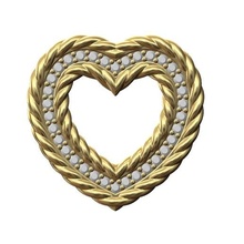 braided heart pendant diamonds 3d print model jewelry printable gold fashion charm bracelet necklace silver cute love custom bespoke rope wire braid diamond pendants 3d print model - Mito3D