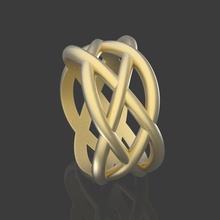 braided pattern ring jewelry fashion tracery ornament decoration symbol printable fashioned old antique ancient jewellery sterling platinum silver gold rings art design 3d print model - Mito3D