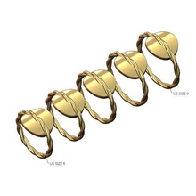 geflochten Seil Münze Ring Größen 5to9 3d drucken Modell Schmuck Draht Band druckbar Gold Silber Stapler stapelbar 3d print model - Mito3D