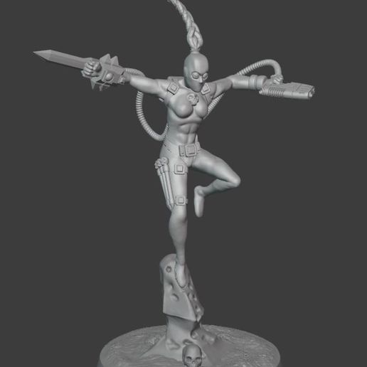 braided space assassin emperor humans 3D print model - Mito3D