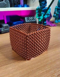 intrecciato vimini cestino arredamento 3d print model - Mito3D