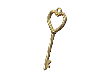 braided wire heart key pendant 3d print model jewelry printable gold silver necklace tiffany 3d print model - Mito3D