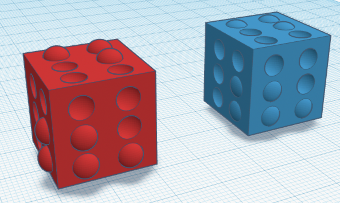 braille dado 3D print model - Mito3D