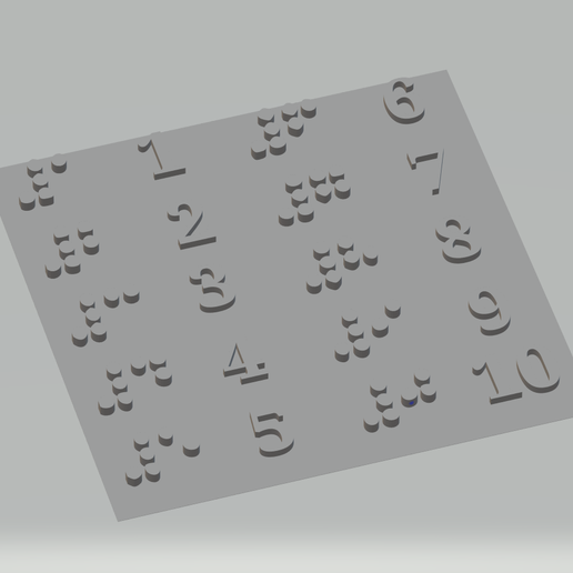 braille números 3D print model - Mito3D