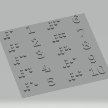braille numbers 3d print model - Mito3D