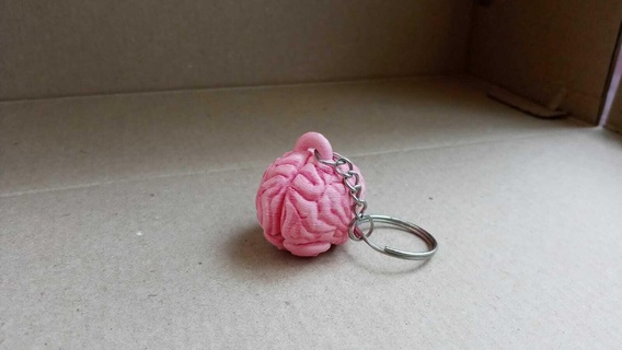 brain keychain keychain zombie brain halloween surgeon brain horror  3d print model - Mito3D