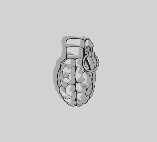 brain pomegranate decoration - 2d art Art home house bedroom deco room study magnets grenade ideas emotions explosive reason 3D print model - Mito3D