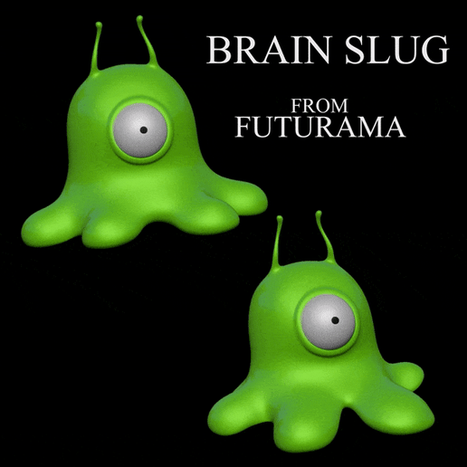 brain slug futurama - action neutral pose 3D print model - Mito3D