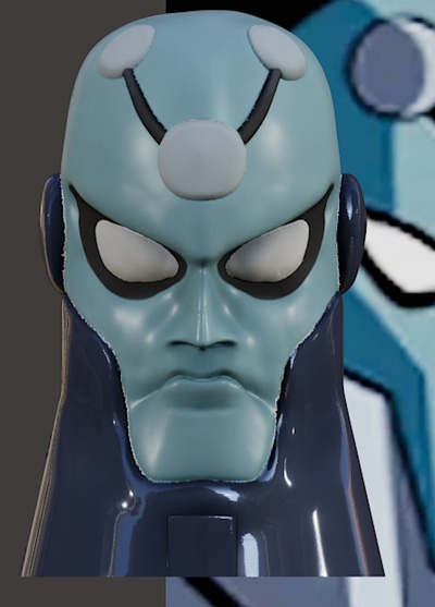 cerebrito acción figura cabeza esculpir versión 1 dc historietas superhombre mezco maravilla leyendas personalizado 12 juguete dcau 3d print model - Mito3D