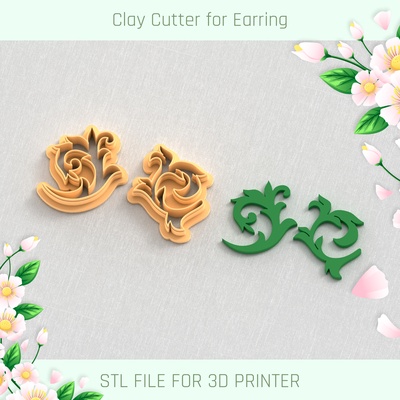 branches spring clay cutter tools earring vase flower 3d print model - Mito3D