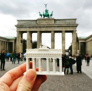Brandenburg portão Berlim Alemanha simples arquitetura Europa marco miniworld3d tor 3d print model - Mito3D