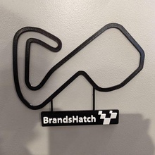 brands hatch track map nameplate wall art 3d print model - Mito3D